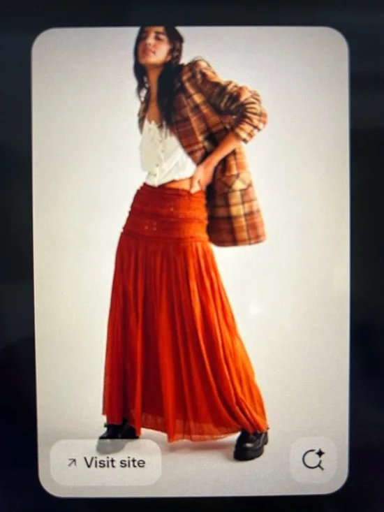 Free People Rust Orange Boho Maxi Skirt - Picture 1 of 5
